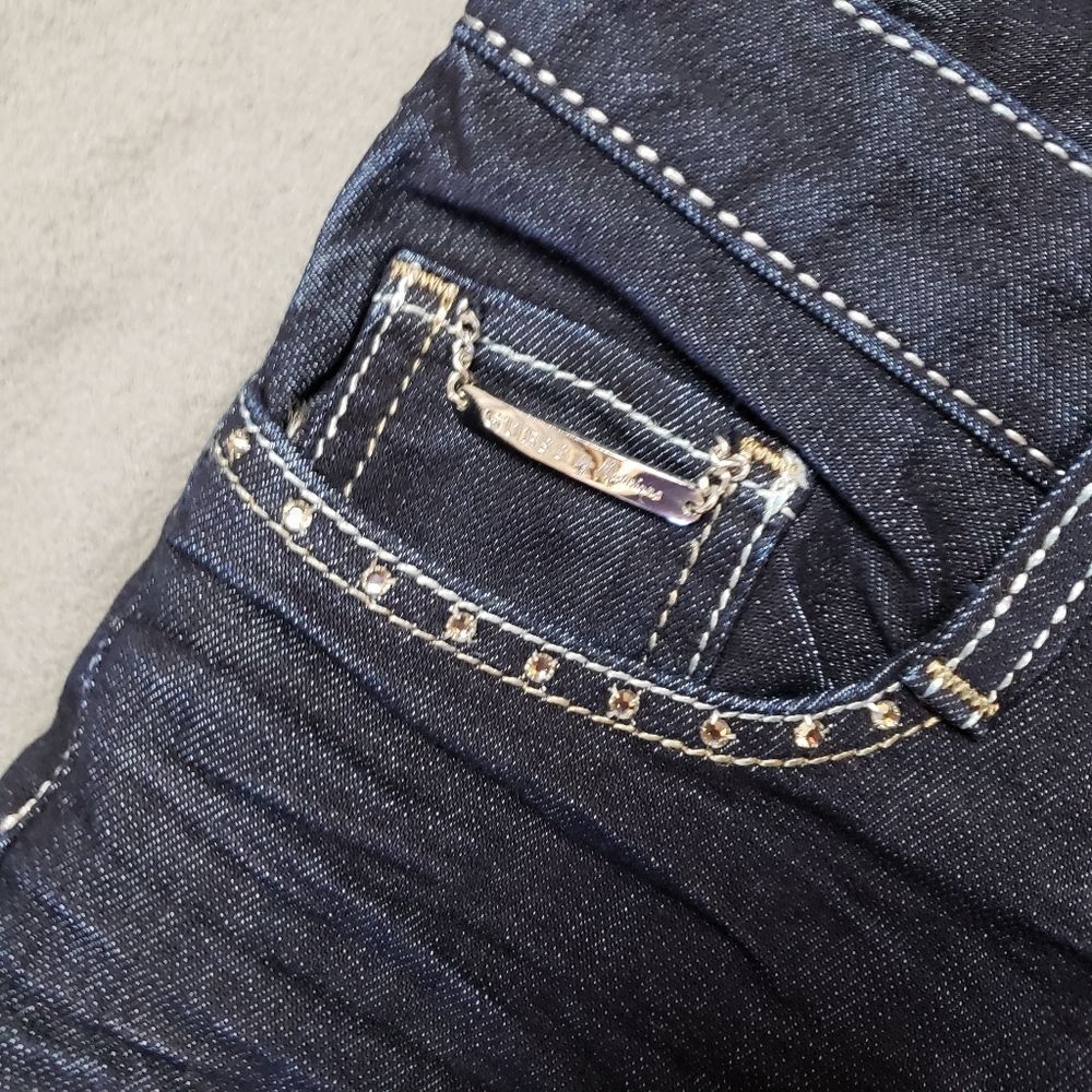 Guess By Marciano Skinny Jean Dark Wash Denim Cropped - Picture 7 of 16